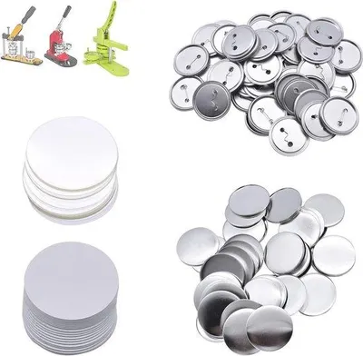 Produktbild von Famanu DIY Button-Set 200 Teile - Badge Buttons selbst gestalten - inklusive Pins (25 mm)