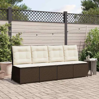 Produktbild von "Schlussverkauf" Garten-Sofa moderne - Gartenmöbelset - mit Kissen - Schwarz und Cremeweiß Poly-Rattan C12127