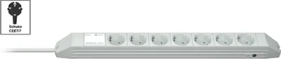 Produktbild von Vertiv Knürr DI-STRIP PDU, Basic, 0HE/1HE, Eingang Schuko 230 V 16 A, Ausgänge (7)Schuko, Standard, 1U, Schwarz, Grau, 7 AC-Ausgänge, 230 V, 16 A