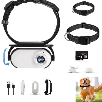 Produktbild von Haustierkamera – 1080P HD Tierkamera mit 128GB Speicherkarte, 360° Verstellbar, Vlog & Outdoor