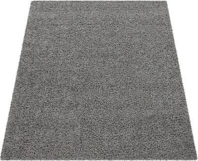 Immagine prodotto di Tappeto Shaggy a pelo lungo di alta qualità, alta densità di filati, tinta unita luccicante, grigio, dimensioni 60x100 cm