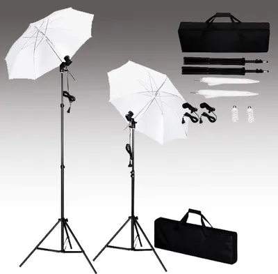 Produktbild von vidaXL Fotostudio-Set mit Hintergrund, Leuchten und Schirmen