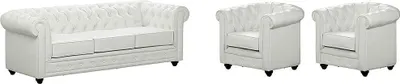 Produktbild von 3-Sitzer-Sofa und 2 Sessel CHESTERFIELD - Aus  - Weiß