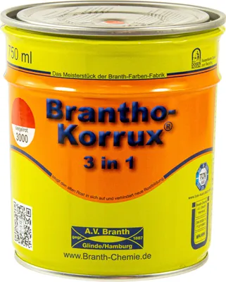 Produktbild von Brantho Korrux '3 in 1' 750 ml Rostschutzfarbe, Farbton:3000 siegelrot