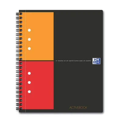 Produktbild von Oxford Activebook, Schwarz, A5, 80 Blätter, Kariertes Papier