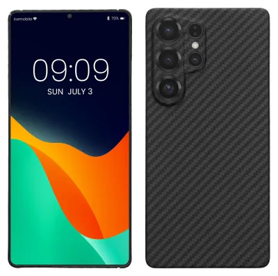 Obrázok produktu pre kalibri ochranné puzdro kompatibilné so Samsung Galaxy S25 Ultra - Aramidový kryt - Kryt na mobilný telefón puzdro na mobilný telefón čierne matné