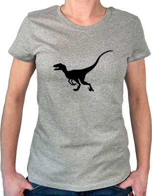 Produktbild von Huuraa Damen T-Shirt Velociraptor Dinosaurier XS Sport Grey Bio Baumwolle Fairtrade Damenshirt Geschenkidee