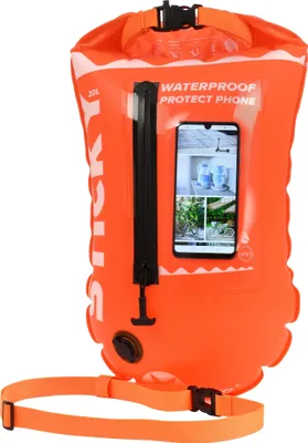Produktbild von Majestic Sport STICKY Schwimmboje, Swimming Buoy mit Handytasche, Trockensack Boje Schwimmen, Aufblasbare Trockentasche