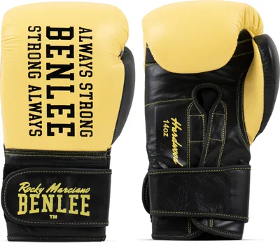 Produktbild von Boxhandschuhe aus Leder HARDWOOD Yellow/Black 12 oz BENLEE