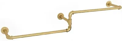 Produktbild von Wandmontierte Kleiderstange 180 cm - Industrial Pipe Garderobenstange - Eisen, für Zuhause und Laden - Gold