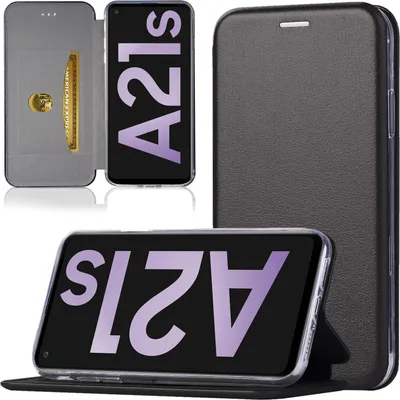 Produktbild von Handy Schutz Hülle für Samsung Galaxy A21s Handytasche mit Magnetdeckel Kartenfach und Standfunktion Klapphülle Etui Schwarz