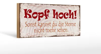 Produktbild von Holzschild Spruch 27x10cm Kopf hoch um Sterne zu sehen