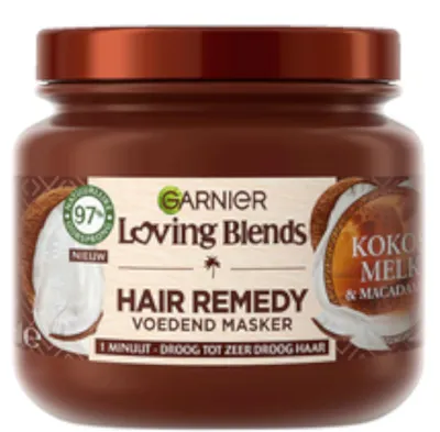 Produktbild von Garnier Loving Blends Hair Remedy 340ml Kokosmelk masker