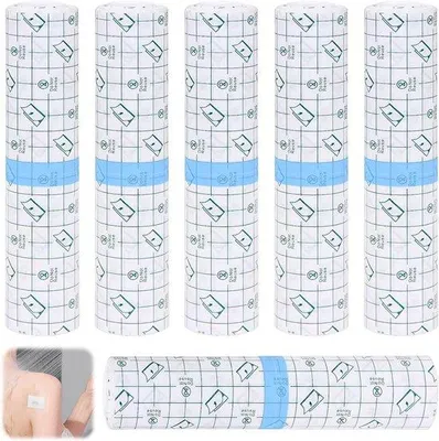 Image de Pansements transparents hydrofuges pour tatouages, 15 cm x 1 m, pour les blessures et les cicatrices, avec une très bonne adhérence (lot de 6)