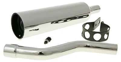 Image de Silencieux d'échappement Tecno chromé, référence OEM HO66576, pour Honda MT 50