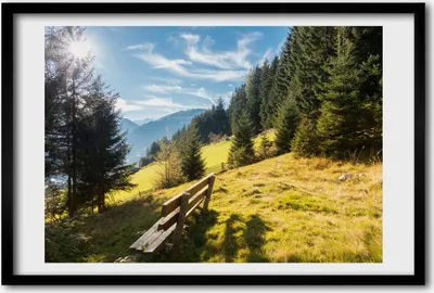 Produktbild von Bild 60x40 MDF-Rahmen, Wandkunst Herbst in den Bergen