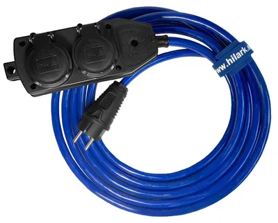 Image de Rallonge H07BQ-F 3x2,5mm² 2m RÉPARTITEUR 4+1 BLEU