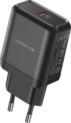 Immagine prodotto di Xssive 25W PD caricatore rapido di rete 3A + 1M cavo di ricarica da Type-C a Type-C nero