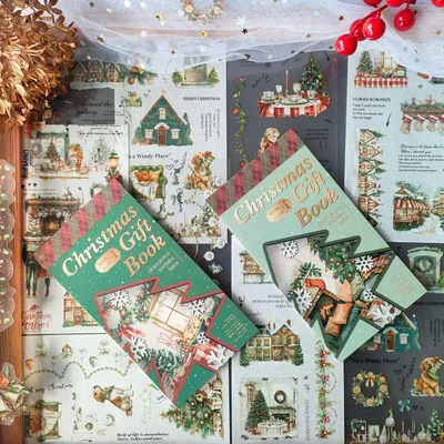 Zdjęcie produktu dla Naklejki Świąteczne 36 sztuk, PET i Washi, do Scrapbook, Bullet Journal, Notatnik, DIY journaling