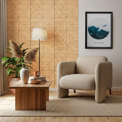 Produktbild von Vinyl-Klebetapete als Meterware – Holzpaneel-Wandaufkleber – TESSELLA – 60 x 400 cm