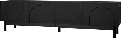 Produktbild von STILVORA TV-Schrank mit 4 Türen&Große Kapazität,Fernsehschrank grifflos mit stabilisierenden Beinen,TV-Lowboard mit Einlegeböden,Schwarz