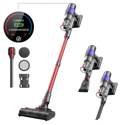 Produktbild von Laresar V8 Akku-Handstaubsauger 480 W, bis zu 60 Min, HEPA-Filter, LCD-Display, beutellos, abnehmbarer Akku