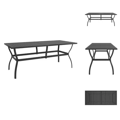Immagine prodotto di vidaXL Tavolo da giardino antracite 190x80x72 cm in acciaio - Tavoli da giardino