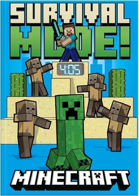 Produktbild von Minecraft-Notizbuch mit LED-Uhr, 80 Seiten, A5-Format