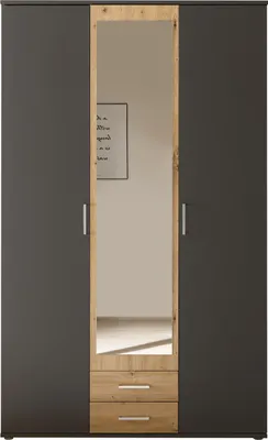 Produktbild von Pol Power Hanau Kleiderschrank + Spiegel Holzwerkstoff Melamin 3 Türen 120x196x54 cm