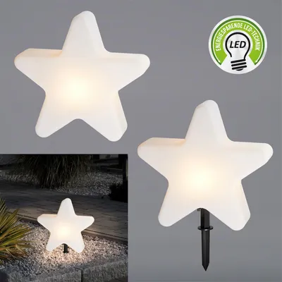 Produktbild von Sternlampe mit Steckfuß XL 50cm | 2m Zuleitung E27 Max. 25W | Indoor Outdoor Gartenleuchte Erdspieß