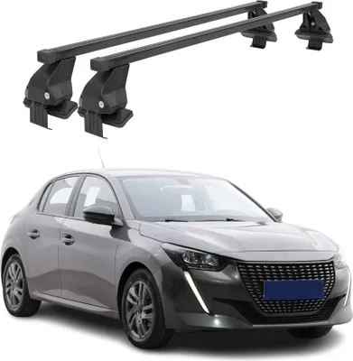 Produktbild von Menabo Dachträger Grundtäger für Peugeot 208 2019-2025 50kg Stahl Schwarz 2 tlg