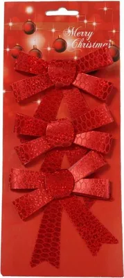 Zdjęcie produktu dla Zestaw 3 wstążek metalizowanych 10 cm kolor czerwony