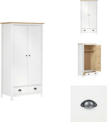 Imagen del producto de vidaXL Armario de 2 puertas, modelo Hill, blanco, 89x50x170 cm, madera de pino - Armarios
