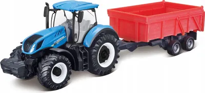 Produktbild von Bburago 1:50 Farm Traktor New Holland s vlečkou