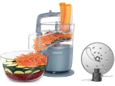 Zdjęcie produktu dla Kenwood MultiPro Compact – Kompaktowy robot kuchenny z funkcją szybkiego serwowania, ostrzem ze stali nierdzewnej, tarczami do krojenia i ścierania, funkcją pulsacyjną, kolor niebieski (FDP23.130GY)