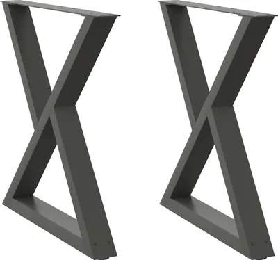 Produktbild von vidaXL Esstisch Beine 2 Stück Anthrazit 80x(72-73,3) cm Stahl