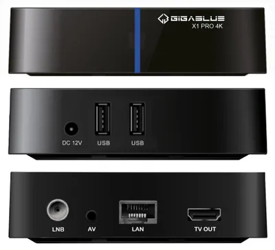 Image de Boîtier TV Android GigaBlue UHD X1 PRO 4K avec tuner satellite – Divertissement intelligent en Ultra HD