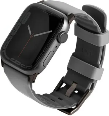 Productafbeelding van Pasek Uniq Linus horlogeband voor Apple Watch 1/2/3/4/5/6/7/8/Se/Se2/Ultra, 42/44/45/49 mm - Grijs
