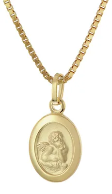 trendor 28466 Kinder-Anhänger Gold 333 Schutzengel an vergoldeter Silberkette 1