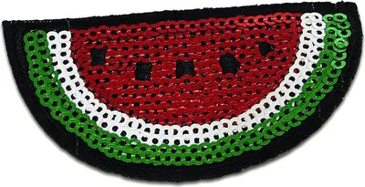 Produktbild von Melone Obst Frucht Mit Pailletten - Aufnäher, Bügelbild, Aufbügler, Applikationen, Patches, Flicken, Zum Aufbügeln, Größe: 7,1 x 4,1 cm