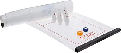 Image de Jeu de bowling de table, en plastique, 120 cm, comprenant 6 quilles et 2 boules de bowling, pour 2 à 8 joueurs