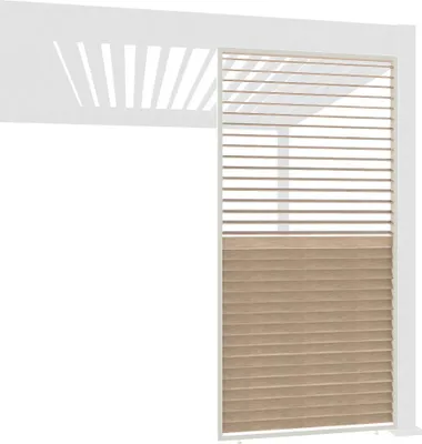 Produktbild von Holzoptik Wand für Pergola | drehbare Lamellen | Aluminium | 3 Maße