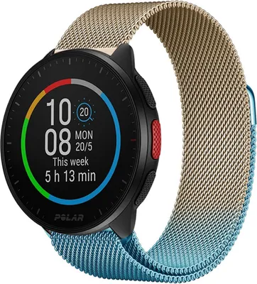 Produktbild von Strap-it Milanese Armband - Kompatibel mit Polar Pacer Armband Ersatzarmband Edelstahl Armband mit Magnetverschluss Sportuhr zubehör für smartwatch 20mm Armband Blau