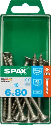 Produktbild von Spax Universalschrauben 6.0 x 80 mm TX 30 - 10 Stück Edelstahl