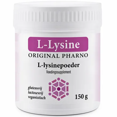Productafbeelding van Original Pharno L-Lysinepoeder 150 g – puur L-lysine, essentieel aminozuur, vegan, AI-gegenereerde afbeelding