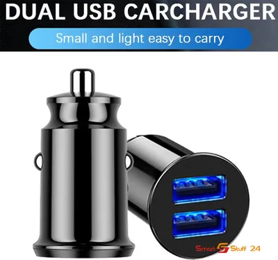 Immagine prodotto di Mini caricabatterie USB da accendisigari per auto, adattatore da 12 V/24 V per cellulare