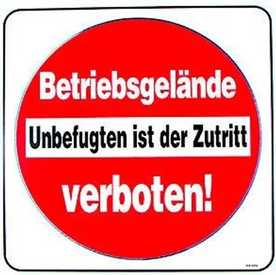 Produktbild von Verbotsschild - BETRIEBSGELÄNDE - Gr. ca. 50 x 50 cm - 308856