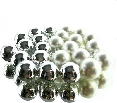 Produktbild von Weihnachts-Micro-Kugeln Silberfarben Ø 2,5 cm aus Glas - 24er Set