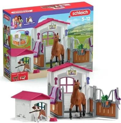 Zdjęcie produktu dla Figurka Konia, Klacz Hanowerska i Owczarek Australijski, SCHLEICH 72218 Horse Club, z akcesoriami, dla dzieci od 5 lat