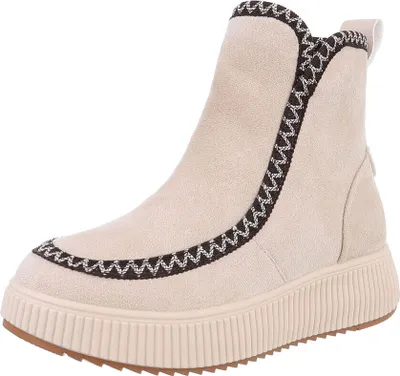 Produktbild von Ital-Design Damen Stiefeletten Leicht gefüttert Wildlederoptik Plateaustiefeletten 87214689 Beige Gr.  39